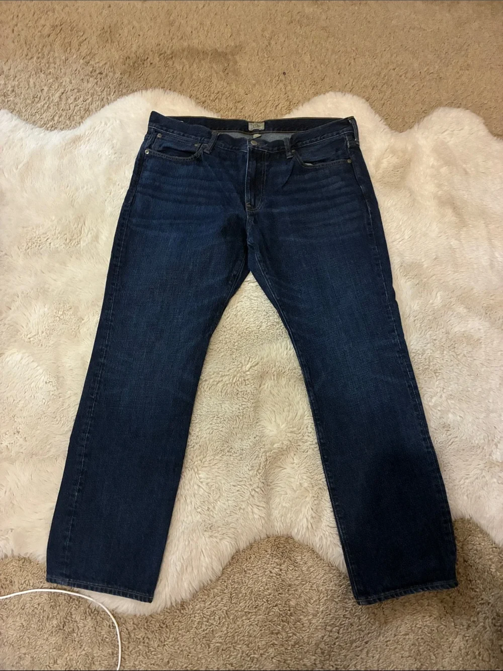 J. Crew Men's Navy Straight-Leg Jeans